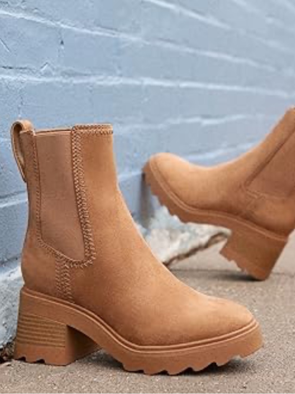 ZODIAC WOMENS LATTE BROWN TERESA FAUX LEATHER CHELSEA BOOTIES LIKE NEW SZ 7